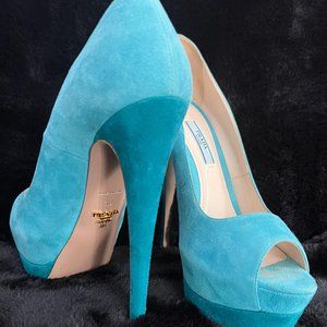 Prada Two-Tone Peep-Toe Platform